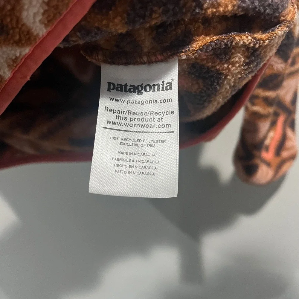 Patagonia Synchilla Snap-T Fleece Aztec Mangrove Henna‎ Brown Women's XXS Retro